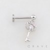 KITTY CAT KEY LOCK CZ THREADLESS (PUSH IN) 316L SURGICAL STEEL LABRET SET